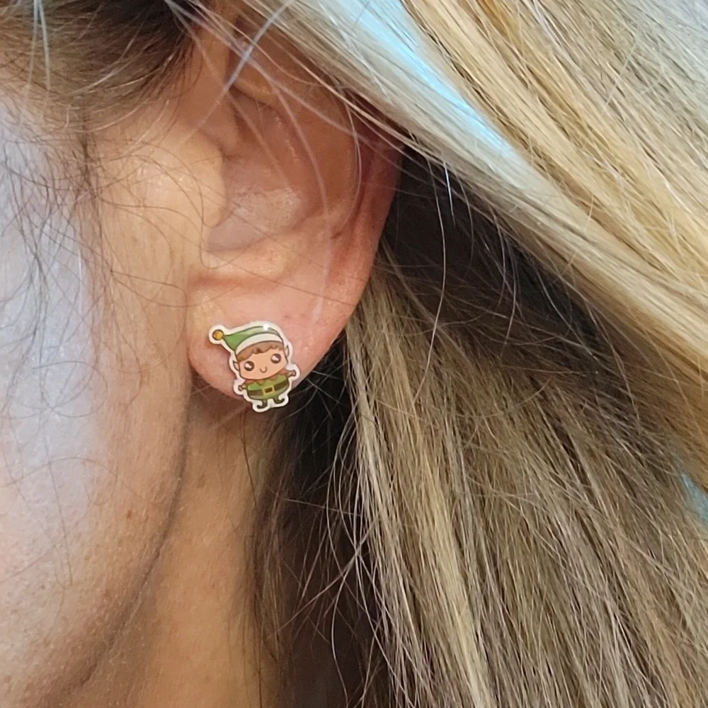 Christmas Elf Stud Earrings, unisex